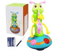 Wriggle Caterpillar, Electric Dancing Saxophone Caterpillar Toy with Music and LED Light, Educational Sensory Toy Saxophone for 0-3 Year Olds Learning Toys, with Battery