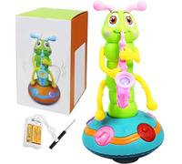 Wriggle Caterpillar, Electric Dancing Saxophone Caterpillar Toy with Music and LED Light, Educational Sensory Toy Saxophone for 0-3 Year Olds Learning Toys, USB Charging|