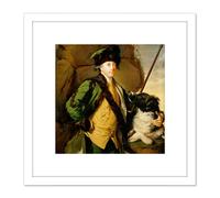 Wright Derby Portrait John Whetham Kirklington Painting 8X8 Inch Square Wooden Framed Wall Art Print Picture with Mount Artery8 White One Size