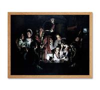 Wright Experiment Bird Air Pump Science Painting Art Print Framed Poster Wall Decor 12x16 inch