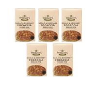 Wright’s Garlic & Rosemary Bread Mix 5X500g Italian-Style Bread Mix for Hand Baking or Bread Machines, Easy to Make Artisan Focaccia, Rolls, and Pizza Bases - Just Add Water & Olive oil (NP)
