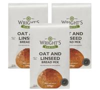 Wright’s Oat & Linseed Bread Mix 500g, Pack Of 3, High Fibre Bread Mix for Bread Machines & Hand Baking, Oats & Linseeds for Healthy, Light Loaves & Rolls, Suitable for Vegetarians