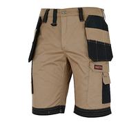 WrightFits Men Holster Work Shorts - Heavy Duty Safety Combat Cargo Summer Shorts - Multi Pockets - Triple Stitched - Durable Workwear Khaki 32 W