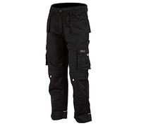 WrightFits Men Pro-11 Work Trousers Black - Heavy Duty Safety Combat Cargo Pant - Multi Pockets & Knee Pad Pockets - Triple Stitched -Durable Work wear (32W X 33L, Black)