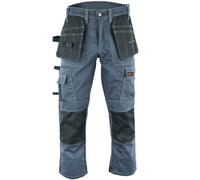 WrightFits Men Pro Builder Work Trousers Grey - Heavy Duty Safety Combat Cargo Pants - Multi Pockets - Knee Pad Pockets - Triple Stitched - Durable Workwear (30W to 42W) (32W X 29L)
