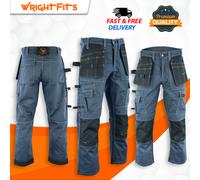 WrightFits Mens Cargo Work Trousers Combat Workwear Pants With Cargo Pockets DTG