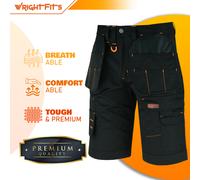 Wrightfits Men Work Shorts Heavy Duty Black Grey Khaki Multi Pockets Mens Shorts