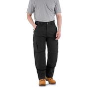 WrightFits Men's Work Trousers - Falcon Heavy Duty Safety Cargo Pants with Knee Pad Pockets - Triple Stitched Durable Workwear - (Black,34/31)