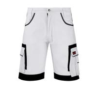 WrightFits Olympain Work Shorts Men - Triple Stitched Decorators Painter Shorts - Combat Mens Cargo Shorts Heavy Duty Workwear - Multi Pockets & Durable (34) White