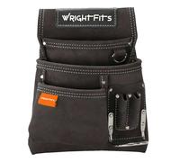 WrightFits Tool Pouches with Multi Pockets | Leather Tool Belt Pouch | Hammer Holder and Nail Pouch Organiser for Builders, Carpenters, Gardeners, Electricians- Dark Brown - WW180114