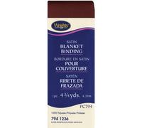 Wrights 2-inch 4 3/4 yd Single Fold Satin Blanket Binding, Bark
