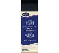 Wrights 2-inch 4 3/4 yd Single Fold Satin Blanket Binding, Black