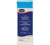Wrights 2-inch 4 3/4 yd Single Fold Satin Blanket Binding, Neon Blue