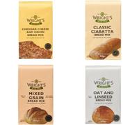Wright's Baking Bread Mix Selection Pack 4x500g - Ciabatta, Oat & Linseed, Mixed Grain, Cheddar & Onion Flavour Each (NP)