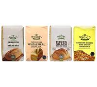 Wright's Baking Bread Mix Selection Pack - Premium White, Farmhouse Wholemeal, Mixed Grain, Cheddar Cheese & Onion (One of Each 500g),500 g (Pack of 4)