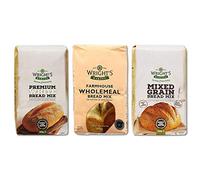 Wright's Baking Bread Mix Selection Pack - Premium White, Farmhouse Wholemeal & Mixed Grain (One of Each 500g Pack)