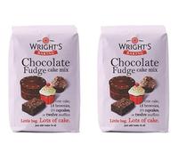 Wright's Baking Chocolate Fudge Cake Mix 500G X 2 Pack, A rich Chocolate Fudge cake mix with a melting chocolate crumb, Suitable for vegetarians