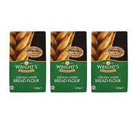 Wright's Baking Strong White Bread Flour 1.5kg (Pack of 3)