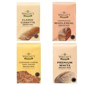 Wright's Bread Mix 500g Selection Pack - Premium White | Cheddar and onion | Wholemeal | Ciabatta Each