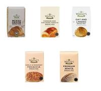 Wright's Bread Mix Selection Pack 5X500g | Premium White, Mixed Grain, Garlic & Rosemary Focaccia, Cheddar & Sun Dried Tomato, Oat & Linseed | Easy to Bake at Home | Fresh Tasty Loaves- (NP)