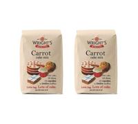 Wright's Carrot Cake Mix 2X500g Vanilla Flavored with Grated Carrot Granules - Perfect for Cakes, Muffins, Slices, Cupcakes & More