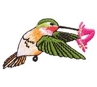 Wrights Hummingbird with Flower Iron-On Applique, Hummingbird with Flower Applique, Various