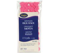 Wrights Medium Rickrack 1/2" X2-1/2yd, Hot Pink