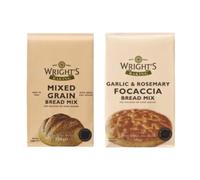 Wrights Mixed Grain and Garlic Rosemary 2X500g Bread Mix Selection Pack - Single unit from Each Varity (NP)