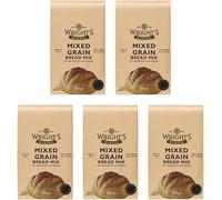 Wrights Mixed Grain Bread Mix 500g, Pack Of 5, Mixed Grain is a complete bread mix with nine different grains and seeds that gives it its distinctive taste For Machine or Hand Baking