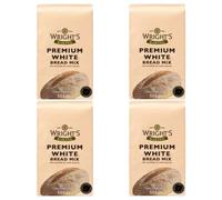 Wright's Premium White Bread Mix 4X500g - Flour for Bread Machine & Oven Baking - Vegan-Friendly (NP)