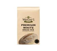 Wrights Premium White Bread Mix - Blend of Traditionally Milled Wheats - Ideal for Bread Machines or Hand Baking - Freezer Friendly and Vegetarian (500G)