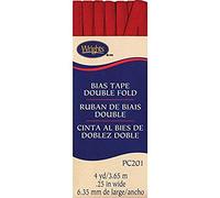 Wrights Products Double Fold Bias Tape 1/4" X4yd, Red