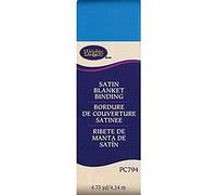 Wrights Single Fold Satin Blanket Binding, 2 by 4-3/4-Yard, Turquoise, Acrylic, Multicolour, 15.49x6.35x1.72 cm