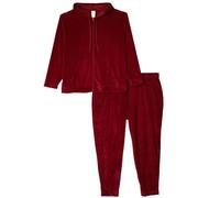 Wright's womens Velour Tracksuit 2 Piece Zip Up Hoodie and Jogger, Red, Medium