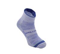 Wrightsock CoolMesh II Quarter Running Socks for Men and Women - Eco-Friendly Anti Blister Socks - American Made, Serenity Blue, Large