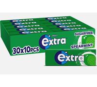 Wrigley Extra Sugar Free Spearmint Chewing Gum 10 Pieces x30