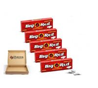 Wrigley’s Big Red Cinnamon Chewing Gum 5 x 14g Packs - 10 Pieces Per Pack Long-Lasting Spicy Cinnamon Flavour Gum Multipack