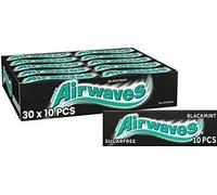 Wrigley's Airwaves Black Mint Menthol Sugarfree Chewing Gum 10 Pieces x 30