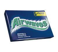 Wrigley's Airwaves Menthol and Eucalyptus Chewing Gum, pack of 5 x 10 Pellets, 70g