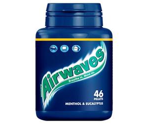 Wrigley's Airwaves Menthol & Eucalyptus 6x46 Pellets 64g The original strong taste experience with the refreshing airwaves menthol kick