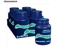 Wrigley's Airwaves Menthol & Eucalyptus Chewing Gum 46 Pieces (Pack of 6)