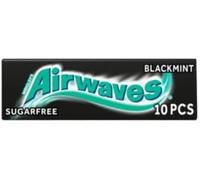 Wrigley's Airwaves Sugarfree Gum - Black Mint (10 per Pack x 5) Helps keep Teeth Clean And Mouth Fresh