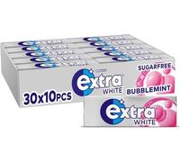 Wrigley's Bubblemint Extra White Sugar Free Chewing Gum 30 Pack 300 Pcs