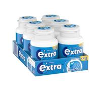 Wrigley's Extra Chewing Gum, Peppermint Flavour, 6 Bottles of 46 Pieces, Extra Blue, Price Marked, Sugar Free Chewing Gum, Bulk Pack with Xylitol, 276 pieces