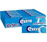 Wrigley's Extra Chewing Gum Peppermint Flavour Sugar Free, 30 Packs of 10 Pieces (Peppermint - 30 Pack)