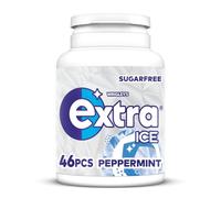 Wrigley's Extra Ice Peppermint Sugar Free Chewing Gum Bottle Multipack, 6 x 46 Pieces - Mint Gum With Microgranules - Air Travel Essentials, Festival Accessories & Road Trip Snacks