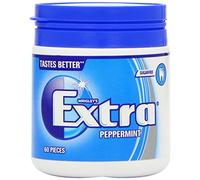 Wrigley's Extra Peppermint Chewing Gum Sugar Free Bottle 60 Pieces - 6 Pack
