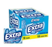 Wrigleys Extra Peppermint Sugarfree Chewing Gum Box Of 10 x 15 Stick Packs