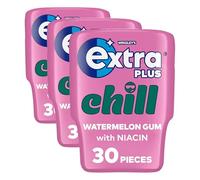 Wrigley's Extra Plus Chill, Sugarfree, Watermelon Flavour, Bottle, 30 Pieces (Pack of 3)