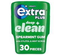 Wrigley's Extra Plus, Sugarfree, Deep Clean with Xylitol and Mint Scrub, Bottle, 30 Pieces